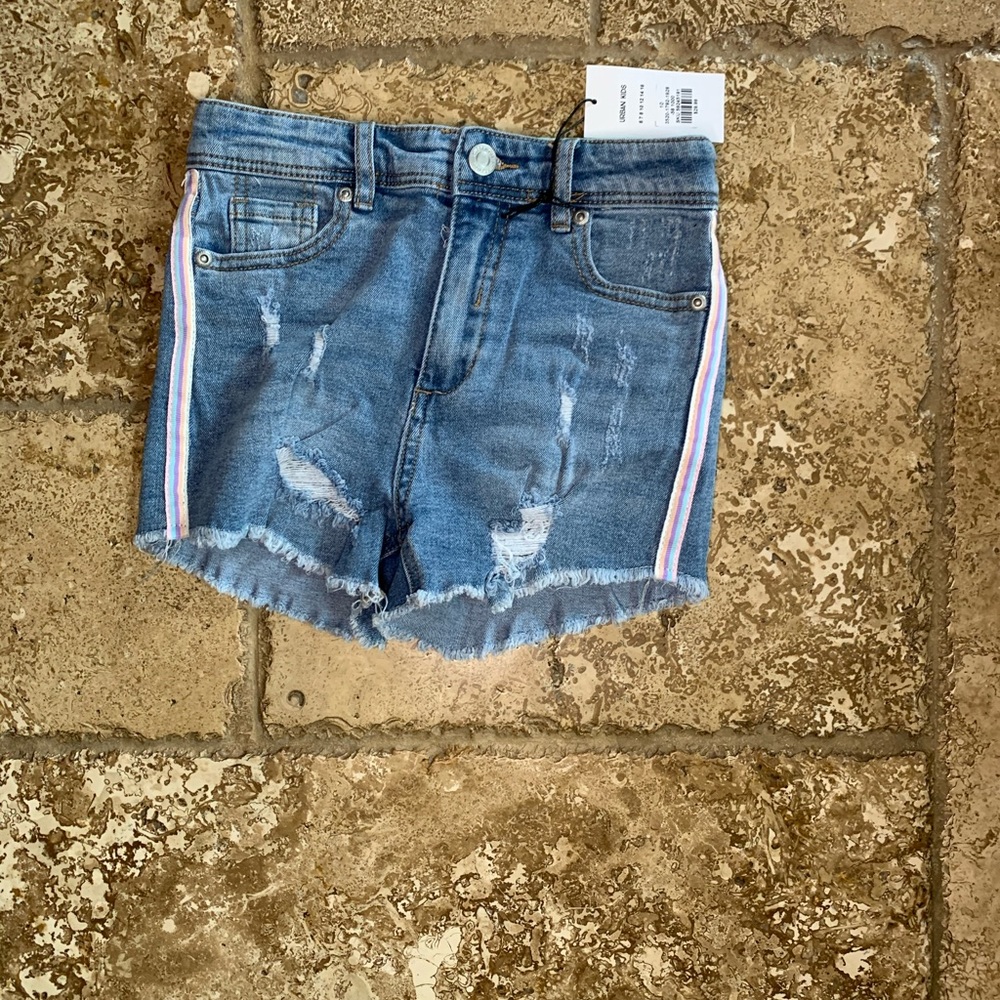 High rise pastel Jean shorts BNWT